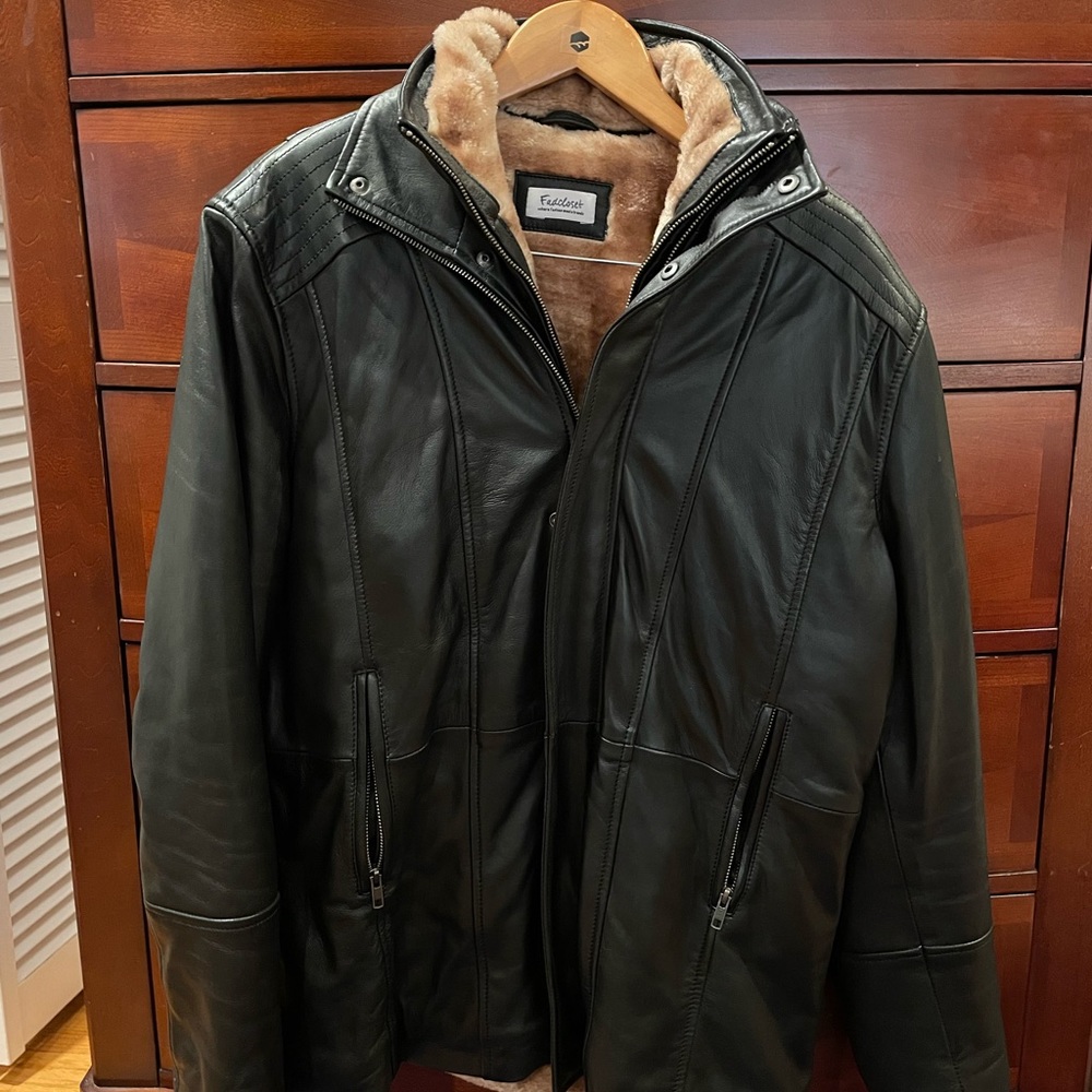 Black leather jacket
